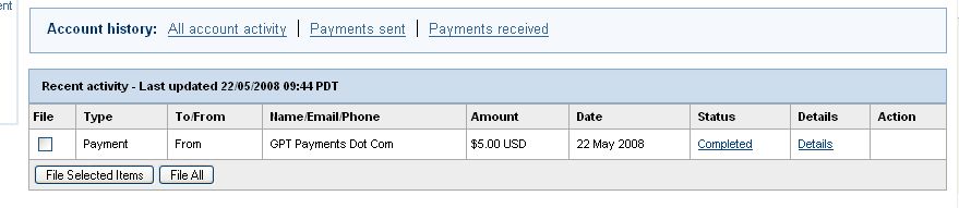 Proof of payment from GetPaidTo.com